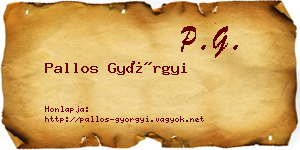 Pallos Györgyi névjegykártya